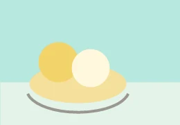 Coconut ice cream illustration for Thailand
